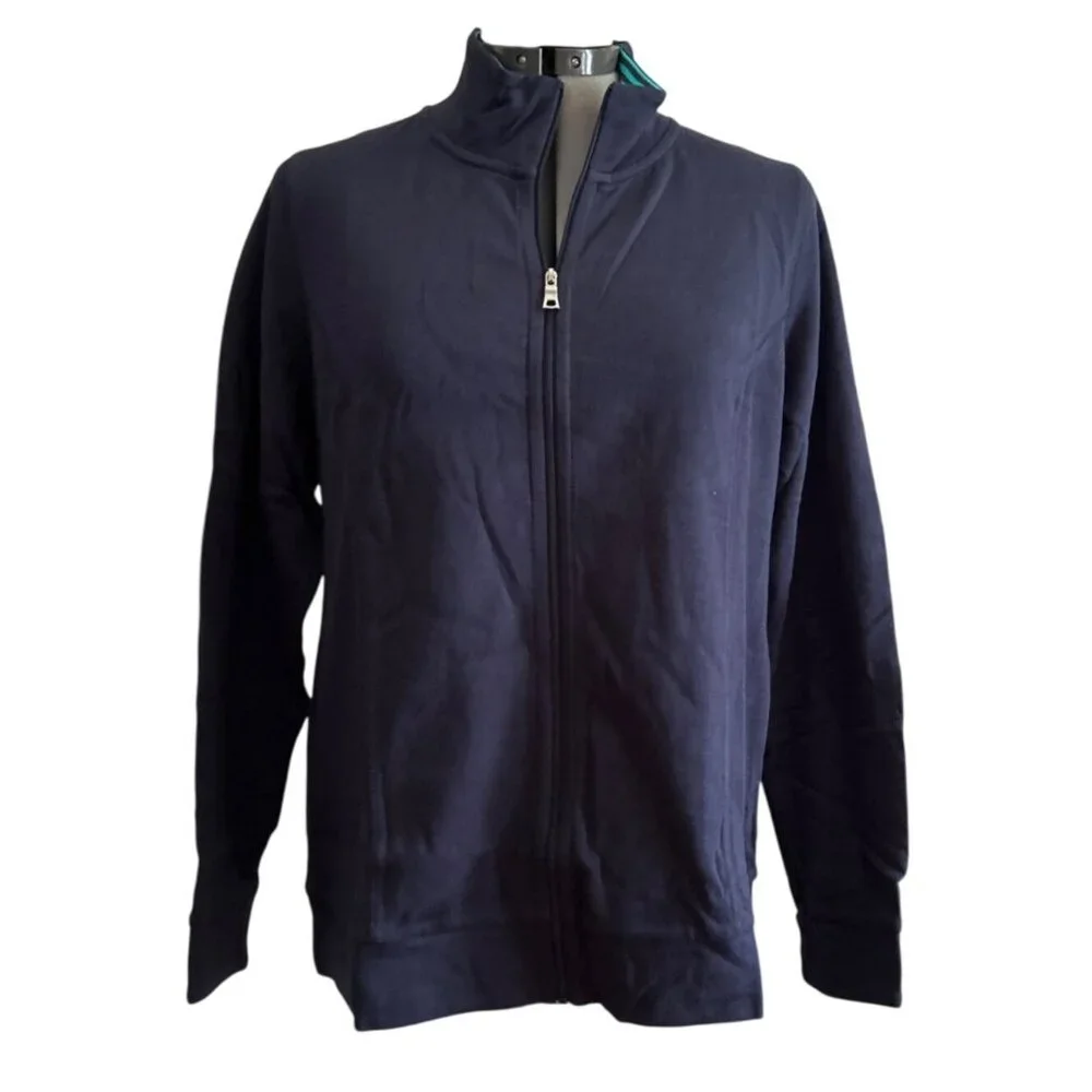 Croft & Barrow Navy Full-Zip Jacket M Cotton/Poly Blend Everyday Wear - Picture 1 of 8